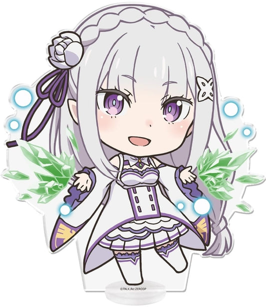 Emilia Re:ZERO -Starting Life in Another World- Deka Puni Colle! Acrylic Figure Acrylic Stand [USED]