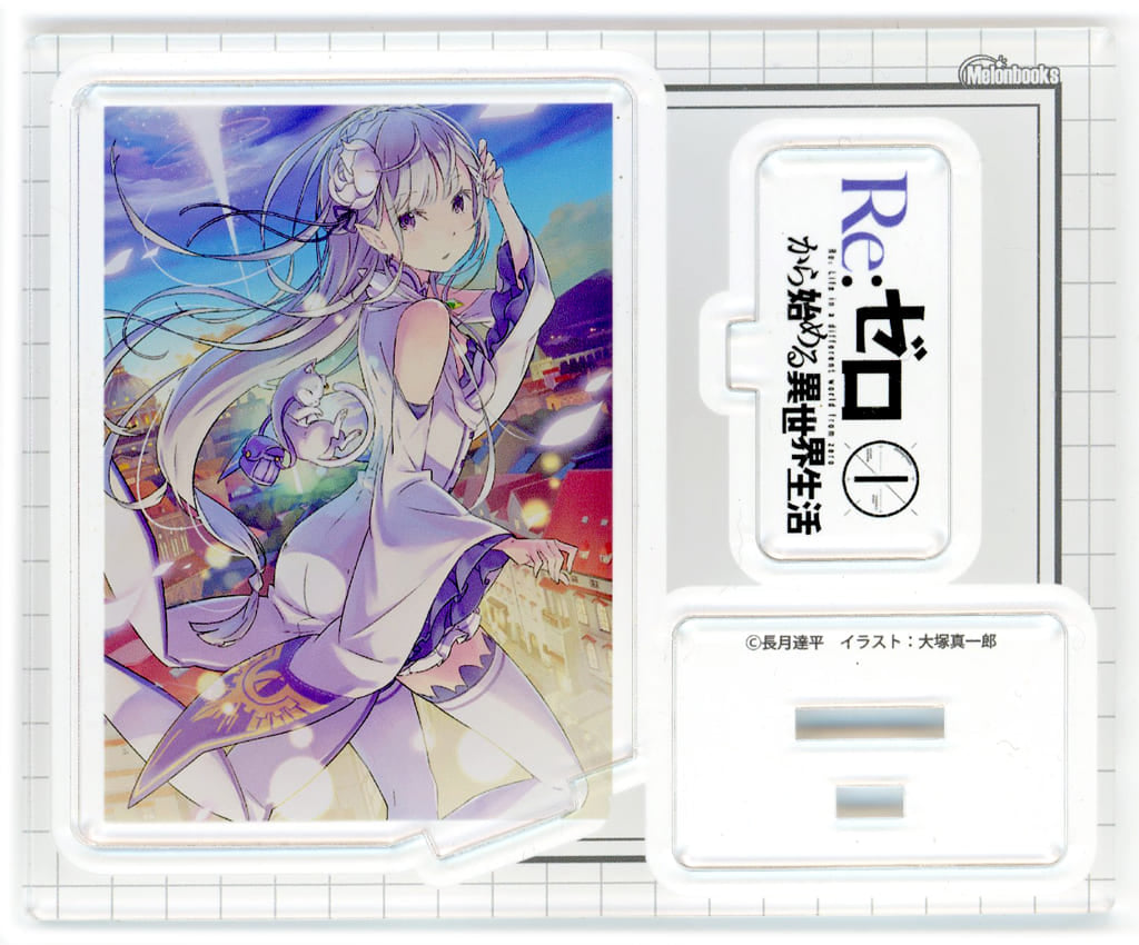 Emilia Vol.1 Re:ZERO -Starting Life in Another World- Jacket Collection Vol.1 Acrylic Stand Melonbooks Limited Acrylic Stand [USED]
