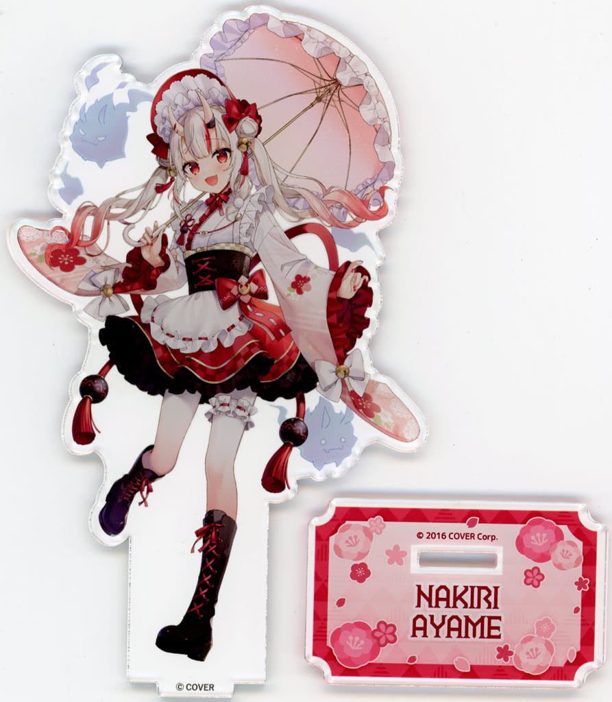 Nakiri Ayame VTuber Hololive Life-Scale Acrylic Stand Horotree Harukaze Hanamai Pop-Up Shop & Cafe at Tree Village Exclusive Acrylic Stands [USED]