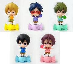 Haruka Nanase, etc. Candy Ver. Free! Taito Kuji Honpo Pop Candy Deformed Figure Prize All 5 Types Set Trading Figure [USED]