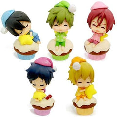 Haruka Nanase, etc. Cake Ver. Free! Taito Kuji Honpo Sugar Cake Deformed Figure Prize All 5 Types Set Trading Figure [USED]