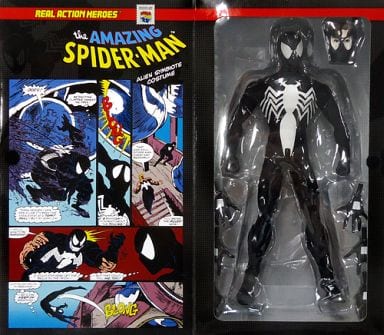 The Amazing Spider-Man Black Spider-Man Comic Ver. Real Action Heroes No.251 Bonus for First Purchase Figure [USED]