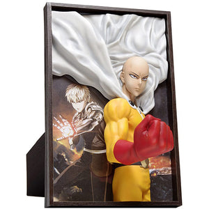 Saitama Caped Baldy One Punch Man 2.5 Dimensional Picture PVC Painted Finished Product Figure [USED]