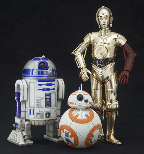 R2-D2 C-3PO with BB-8 Star Wars: The Force Awakens ARTFX+ 1/10 PVC Painted Simple Assembly Kit Figure [USED]