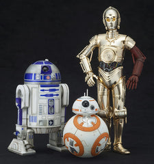 R2-D2 C-3PO with BB-8 Star Wars: The Force Awakens ARTFX+ 1/10 PVC Painted Simple Assembly Kit Figure [USED]