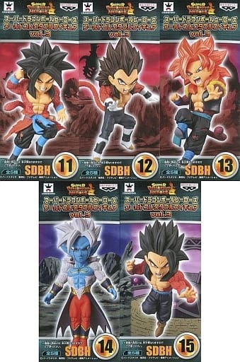 Xeno Goku, etc. Super Dragon Ball Heroes World Collectable Figure Vol.3 All 5 Types Set Figure [USED]