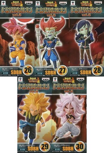 Super Saiyan God Son Goku, etc. Super Dragon Ball Heroes World Collectable Figure Vol.6 All 5 Types Set Figure [USED]