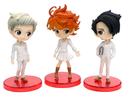 Emma Norman Ray Corporation The Promised Neverland Q posket petit Weekly Shonen Jump Limited Service For All Applicants 3 Piece Set Figure [USED]