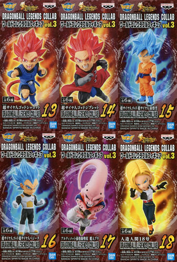 Super Saiyan God Shallot, etc. Dragon Ball Legends World Collectable Figure Dragonball Legends Collab Vol.3 All 6 Types Set Figure [USED]