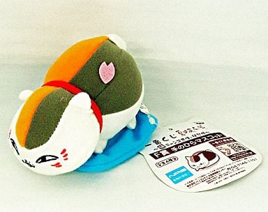 Nyanko-sensei Sakura Cushion Blue Natsume's Book of Friends Ichiban Kuji Zoku Nyanko-sensei no Tsurezurecho Tenohira Mascot Prize F Key Chain [USED]