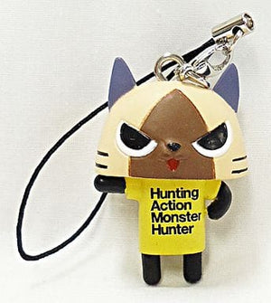 Airou Hunting Action UT x Monster Hunter Original Feylne Strap Graphic T-Shirt First Purchaser Benefit Key Chain [USED]