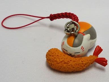 Fried Shrimp & Nyanko-sensei Natsume's Book of Friends Nyanko-sensei Tsurezure Netsuke Strap Key Chain [USED]