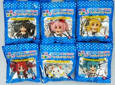 Puella Magi Madoka Magica Color Cole Chibi Figure Strap LAWSON Limited All 6 Types Set Key Chain [USED]