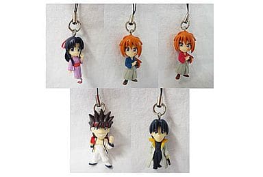 Aoshi Shinomori, etc. Rurouni Kenshin Swing Meiji Kenkaku Romantan All 5 Types Set Key Chain [USED]