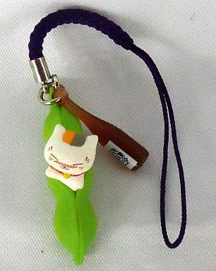 Knob of Liquor Edamame Nyanko Sensei Natsume's Book of Friends Nyanko-sensei Nonbee Yokocho Strap Key Chain [USED]