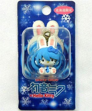 Snow Rabbit Miku Kitty Hatsune Miku X Hello Kitty Fastener Mascot Hokkaido Limited Mascot [USED]