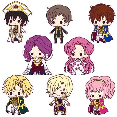 Lelouch, etc. Code Geass: Lelouch of the Rebellion Stage.2 Rubber Strap Collection All 8 Types Set Key Chain [USED]