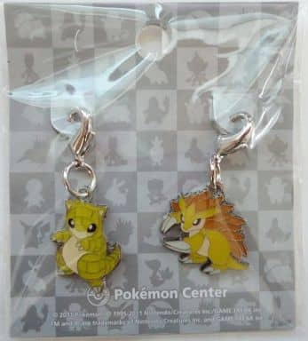 Sandshrew Sandslash Pokemon National Pokedex Metal Charm Pokemon Center Limited Set of 2 Charm [USED]