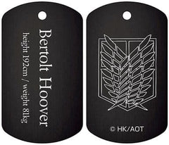 Bertolt Hoover Attack on Titan Aluminum Dog Tag Key Chain [USED]