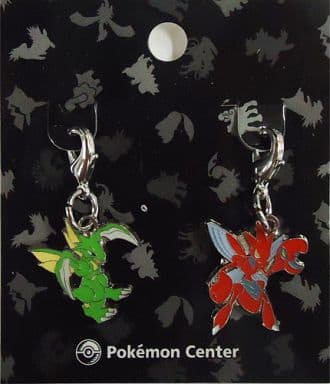 Scyther Scizor Pokemon Johto Pokedex Metal Charm Pokemon Center Limited Set of 2 Charm [USED]