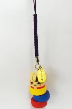 Nyanko-sensei Daruma Otoshi Natsume's Book of Friends Nyanko-sensei Wood Carving Style Collection Key Chain [USED]