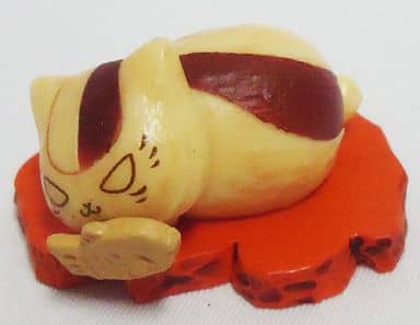 Bear Figurine-Style Nyanko-sensei Natsume's Book of Friends Nyanko-sensei Wood Carving Style Collection Key Chain [USED]