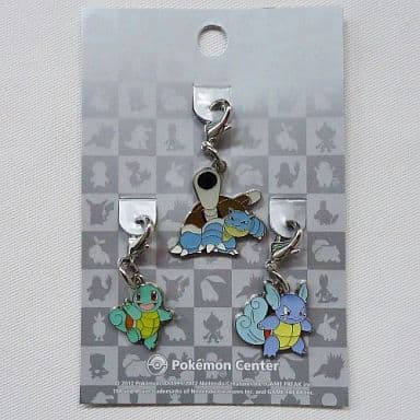 Squirtle Wartortle Blastoise Pokemon National Pokedex Metal Charm Pokemon Center Limited Set of 3 Charm [USED]