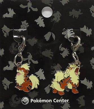 Growlithe Arcanine Pokemon Johto Pokedex Metal Charm Pokemon Center Limited Set of 2 Charm [USED]