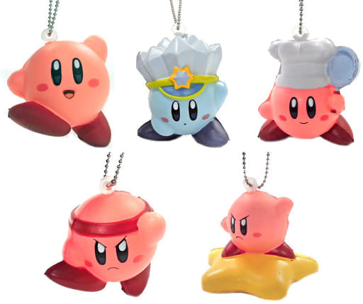 Kirby, etc. Kirby Yawaraka Squeeze All 5 Types Set Key Chain [USED]