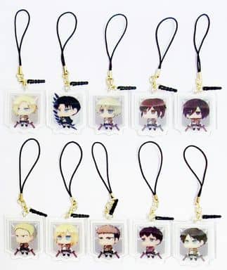 Levi, etc. Attack on Titan 3way Strap Wonda Campaign Product All 10 Types Set Key Chain [USED]