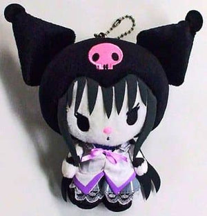 Kuromi Homura Akemi Puella Magi Madoka Magica X My Melody Kuromi Plush Ball Chain Key Chain [USED]