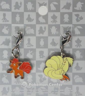Vulpix Ninetales Pokemon National Pokedex Metal Charm Pokemon Center Limited Set of 2 Charm [USED]