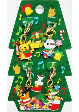 Pikachu, etc. Pokemon Metal Charm Set Christmas 2010 Pokemon Center Limited Set of 4 Charm [USED]