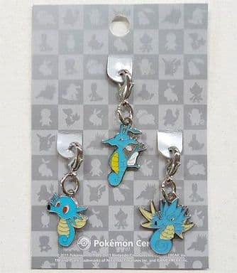 Horsea Seadra Kingdra Pokemon National Pokedex Metal Charm Pokemon Center Limited Set of 3 Charm [USED]