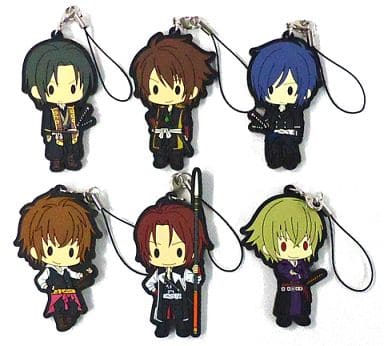 Toshizo Hijikata, etc. Hakuouki: Demon of the Fleeting Blossom Warrior Spirit of the Blue Sky Rubber Strap Collection All 6 Types Set Key Chain [USED]