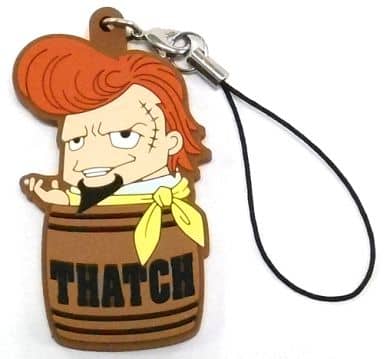 Thatch Secret One Piece Tarukore Whitebeard & His Son in A Barrel Arc. Rubber Strap Collection Event Limited Key Chain [USED]