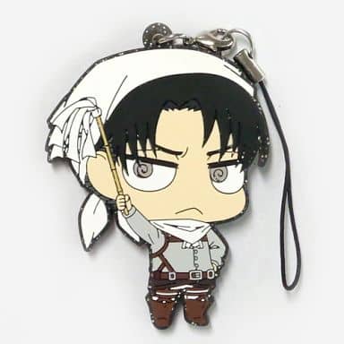 Levi Cleaning Ver. Attack on Titan Trading Rubber Strap Key Chain [USED]