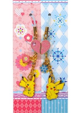 Pair Pikachu Pokemon Charm Strap Set Pokemon Center Limited Charm [USED]
