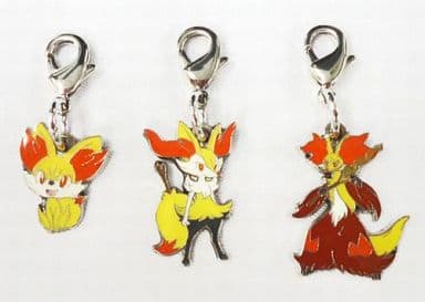 Fennekin Braixen Delphox Pokemon National Pokedex Metal Charm Pokemon Center Limited Set of 3 Charm [USED]