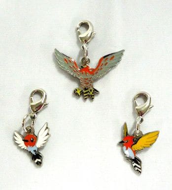 Fletchling Fletchinder Talonflame Pokemon National Pokedex Metal Charm Pokemon Center Limited Set of 3 Charm [USED]