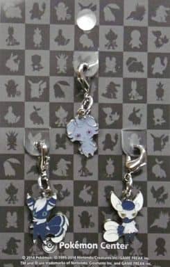 Espurr Meowstic Male & Female Pokemon National Pokedex Metal Charm Pokemon Center Limited Set of 3 Charm [USED]