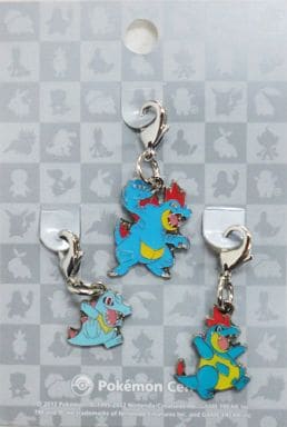 Totodile Croconaw Feraligatr Pokemon National Pokedex Metal Charm Pokemon Center Limited Set of 3 Charm [USED]