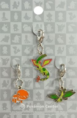 Trapinch Vibrava Flygon Pokemon National Pokedex Metal Charm Pokemon Center Limited Set of 3 Charm [USED]