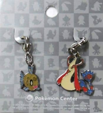 Feebas Milotic Pokemon National Pokedex Metal Charm Pokemon Center Limited Set of 2 Charm [USED]