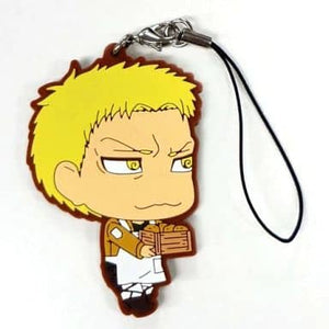 Reiner Braun Attack on Titan Ichiban Kuji Fly! Survey Corps!! Chimi Chara Rubber Strap Prize I Key Chain [USED]