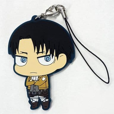 Levi Attack on Titan Ichiban Kuji Fly! Survey Corps!! Chimi Chara Rubber Strap 2 Prize I Key Chain [USED]