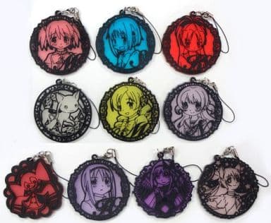 Homura Akemi, etc. Puella Magi Madoka Magica The Movie Rubber Strap Collection Puella Magi Madoka Magica Exhibition I Want to See You Again... Limited Event Venues Limited All 10 Types Set Key Chain [USED]