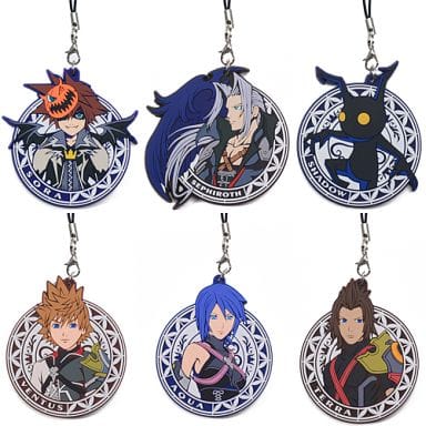 Sephiroth, etc. Kingdom Hearts HD 2.5 ReMIX Trading Rubber Strap All 6 Types Set Key Chain [USED]