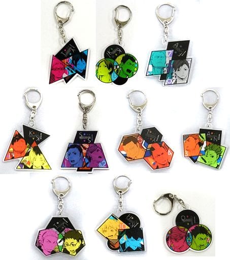 Tobio Kageyama, etc. Haikyu!! Acrylic 2Match Keychain All 10 Types Set Key Chain [USED]