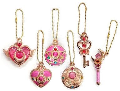 Sailor Moon Diecast Charms Pink Gold Color All 6 Types Set Charm [USED]